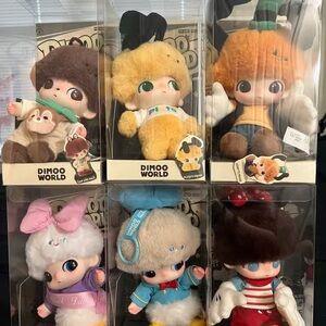 Dimoo World Collectible Doll Set - Brown, Yellow, Orange, Pink